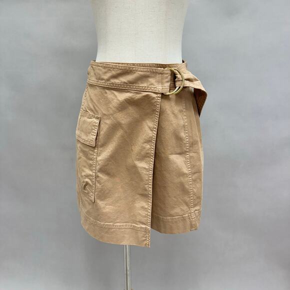 Banana Republic Utility Wrap Mini Skirt in Afternoon Latte Beige Size 6 NWT - Picture 1 of 16